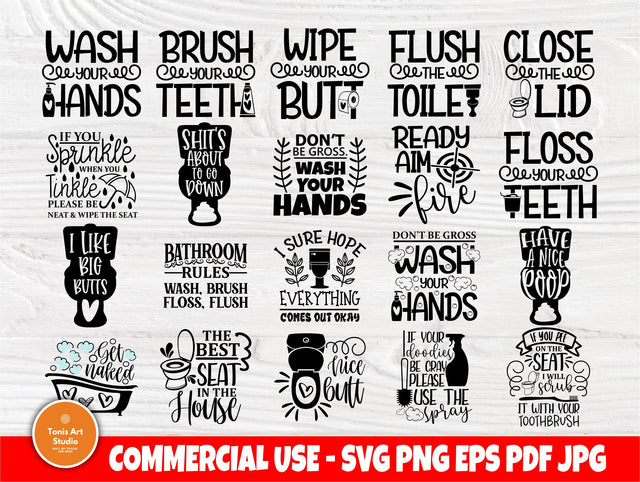 Bathroom Humor SVG Bundle, Funny Bathroom Svg SVG TonisArtStudio 