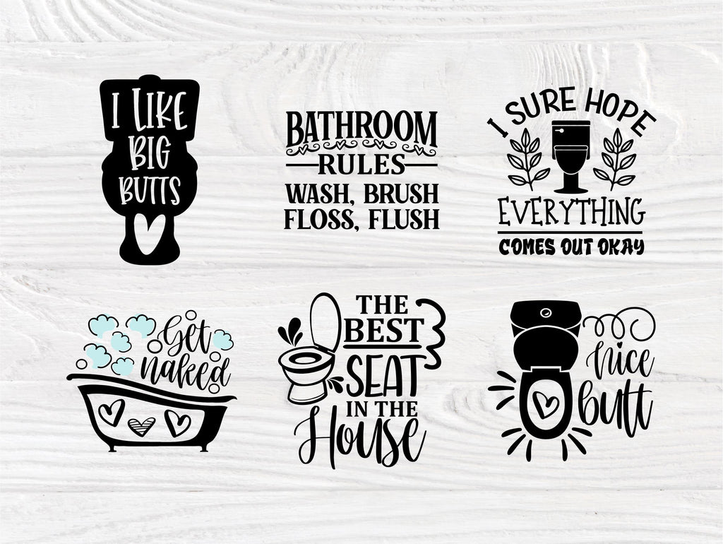 Bathroom Humor SVG Bundle, Funny Bathroom Svg - So Fontsy