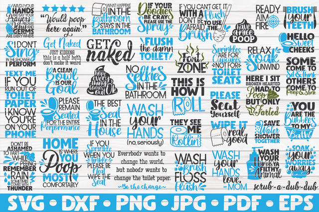 Bathroom quotes SVG Bundle | 40 designs SVG HQDigitalArt 