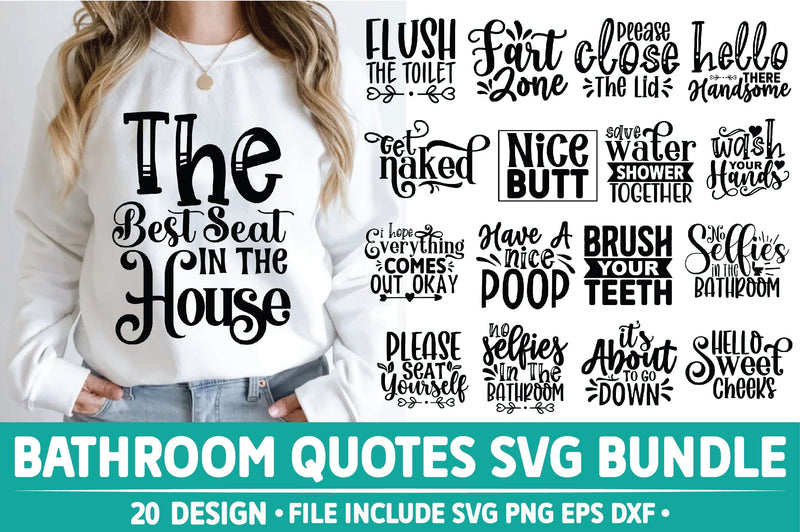 Bathroom Quotes SVG Bundle SVG Ariyan 