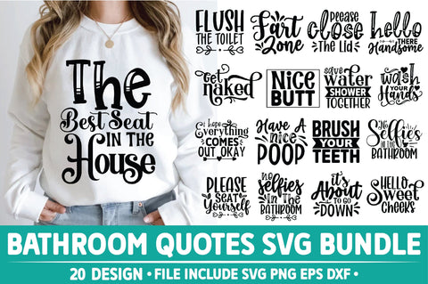 Bathroom Quotes SVG Bundle SVG Ariyan 