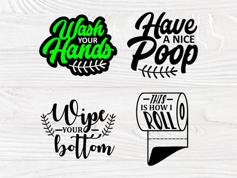 Bathroom Quotes SVG Cut Files, Humor Svg Bundle SVG TonisArtStudio 