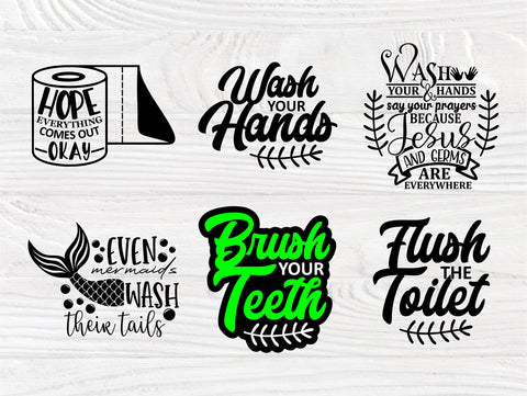 Bathroom Quotes SVG Cut Files, Humor Svg Bundle SVG TonisArtStudio 
