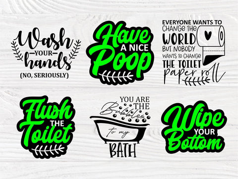 Bathroom Quotes SVG Cut Files, Humor Svg Bundle SVG TonisArtStudio 