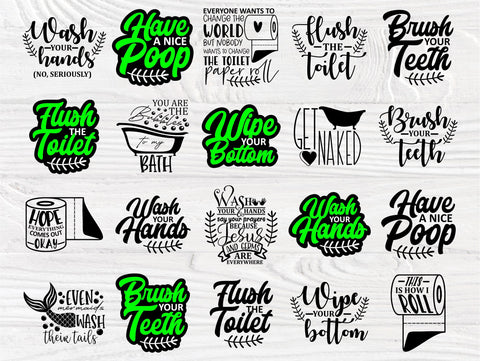 Bathroom Quotes SVG Cut Files, Humor Svg Bundle SVG TonisArtStudio 