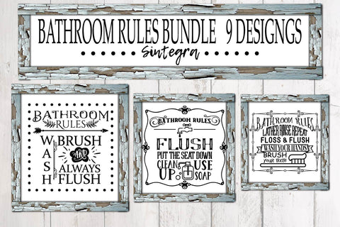 Bathroom Rules Quotes Bundle Svg File SVG Sintegra 
