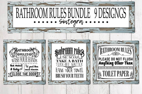 Bathroom Rules Quotes Bundle Svg File SVG Sintegra 