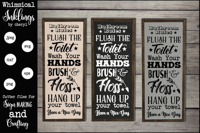 Bathroom Rules SVG SVG Whimsical Inklings 