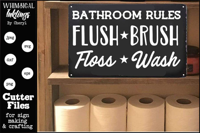Bathroom Rules SVG SVG Whimsical Inklings 