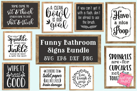 Bathroom Sign Svg Bundle, Funny Bathroom Svg, Restroom Quotes Svg SVG Craft Pixel Perfect 
