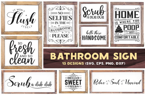 Bathroom Sign SVG Bundle SVG futivesvg 