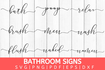 Bathroom Sign SVG Bundle SVG MockupSvgVenue 