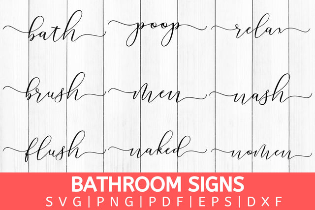 Bathroom Sign SVG Bundle SVG MockupSvgVenue 