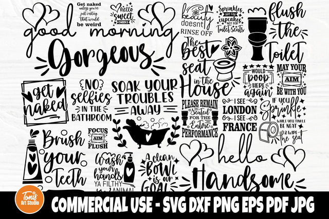 Bathroom SVG | Bathroom signs | Bathroom svg bundle | Funny bathroom svg | Bathroom clipart | Bathroom cut files for cricut and silhouette SVG TonisArtStudio 