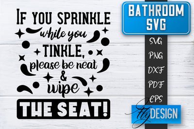 Bathroom SVG | Bathroom Signs | Funny Sayings SVG | Bathroom rules | Cut Files SVG Fly Design 