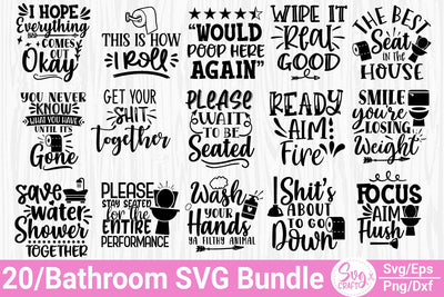 Bathroom SVG Bundle, Bathroom Quote, Restroom svg, Potty Dance svg, Farmhouse svg, Bathroom Sign SVG, Funny Bathroom SVG, Cut File Cricut SVG Svgcraft 