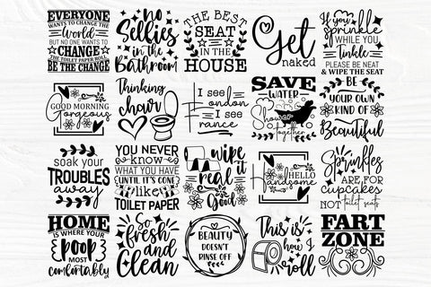 Bathroom SVG bundle | Bathroom quotes svg | Funny bathroom signs | Bathroom svg | Bathroom silhouette | Bathroom clipart | Svg cut files SVG TonisArtStudio 