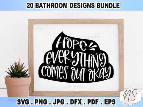 Bathroom SVG Bundle, Bathroom Sign SVG, Washroom SVG, funny bathroom signs SVG, cut files SVG NS Arts Shop 