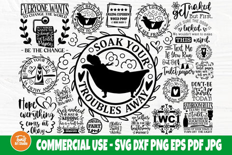 Bathroom SVG Bundle, Bathroom Signs, SVG Cut Files SVG TonisArtStudio 