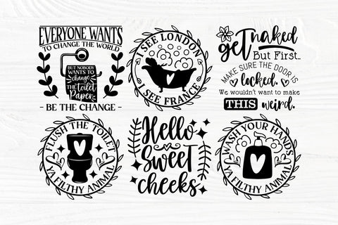 Bathroom SVG Bundle, Bathroom Signs, SVG Cut Files SVG TonisArtStudio 