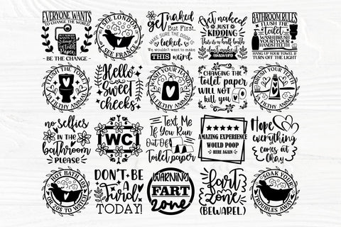 Bathroom SVG Bundle, Bathroom Signs, SVG Cut Files SVG TonisArtStudio 