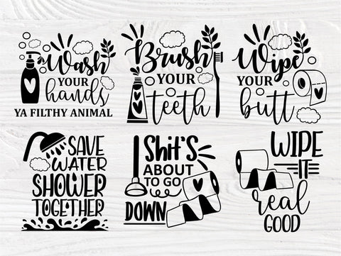 Bathroom SVG Bundle, Bathroom Signs, Svg Cut Files SVG TonisArtStudio 