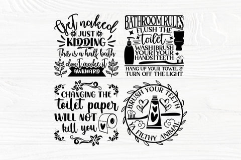 Bathroom SVG Bundle, Bathroom Signs, SVG Cut Files SVG TonisArtStudio 