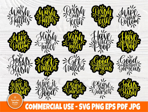 Bathroom SVG Bundle, Bathroom Signs, Svg Cut Files SVG TonisArtStudio 