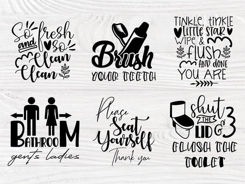 Bathroom SVG Bundle, Bathroom Signs, Svg Cut Files - So Fontsy