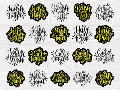 Bathroom SVG Bundle, Bathroom Signs, Svg Cut Files SVG TonisArtStudio 