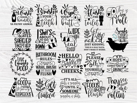 Bathroom SVG Bundle, Bathroom Signs, Svg Cut Files SVG TonisArtStudio 