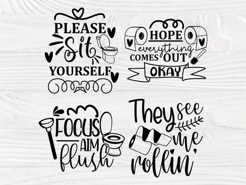 Bathroom SVG Bundle, Bathroom Signs, Svg Cut Files SVG TonisArtStudio 