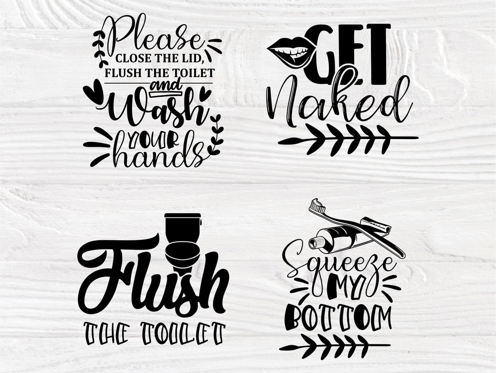 Bathroom SVG Bundle, Bathroom Signs, Svg Cut Files - So Fontsy