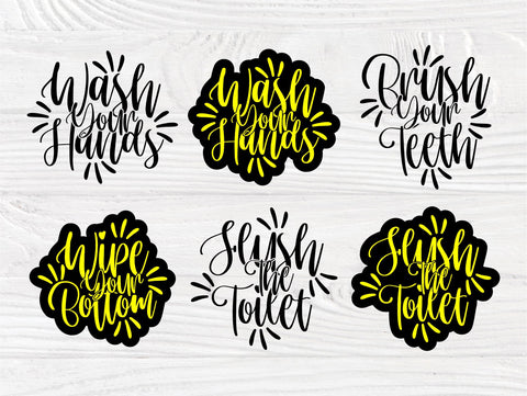 Bathroom SVG Bundle, Bathroom Signs, Svg Cut Files SVG TonisArtStudio 
