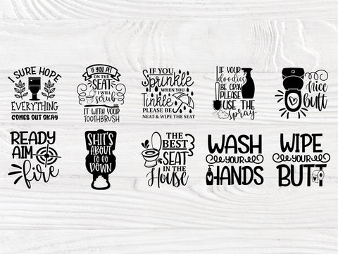 Bathroom SVG Bundle, Funny Bathroom Signs Svg SVG TonisArtStudio 