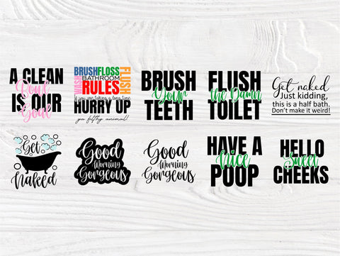 Bathroom SVG Bundle, Funny Bathroom Signs Svg SVG TonisArtStudio 