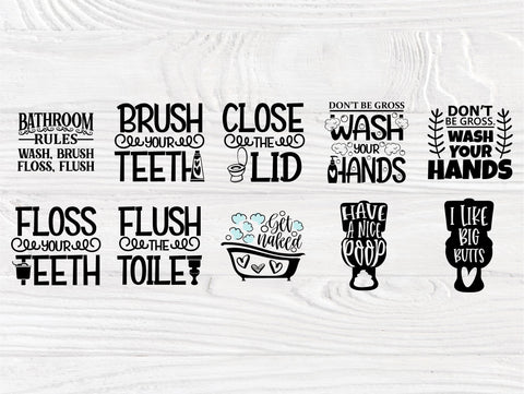Bathroom SVG Bundle, Funny Bathroom Signs Svg SVG TonisArtStudio 