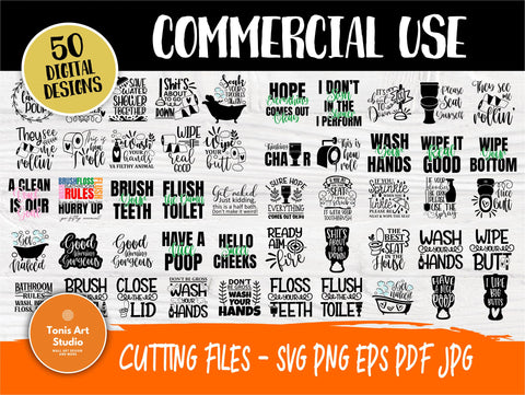 Bathroom SVG Bundle, Funny Bathroom Signs Svg SVG TonisArtStudio 