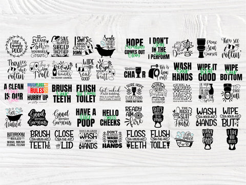 Bathroom SVG Bundle, Funny Bathroom Signs Svg SVG TonisArtStudio 