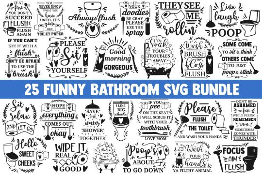 Bathroom svg bundle, funny bathroom svg, toilet svg, farmhouse svg, home svg, funny svg, humor svg, svg quotes, sayings svg, family svg file SVG James 