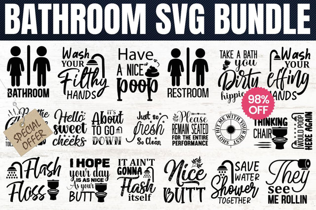 Bathroom SVG Bundle SVG Designangry 