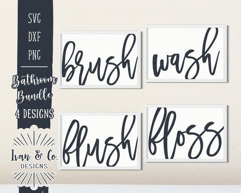 Bathroom SVG Bundle | SVG Files | Brush | Wash | Flush | Floss | Kids Bathroom | Farmhouse Bathroom (864608970) SVG Ivan & Co. Designs 