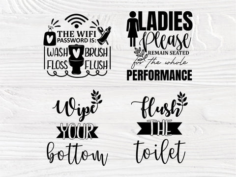 Bathroom SVG Bundle, Toilet Quotes, Svg Cut Files SVG TonisArtStudio 