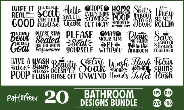 Bathroom SVG Designs Bundle SVG PatternFeed8 