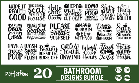 Bathroom SVG Designs Bundle SVG PatternFeed8 