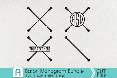Baton Monogram Svg, Baton Svg, Baton Clip Art, Baton Vector SVG Pinoyart Kreatib 