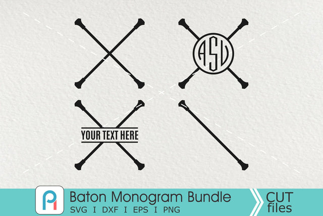 Baton Monogram Svg, Baton Svg, Baton Clip Art, Baton Vector SVG Pinoyart Kreatib 