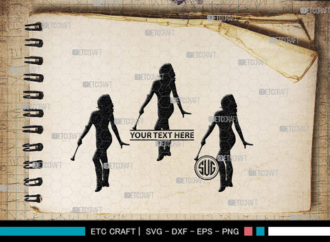 Baton Twirling Monogram, Baton Twirling Silhouette, Baton Twirling SVG, Baton Svg, Sports Svg, SB00104 SVG ETC Craft 