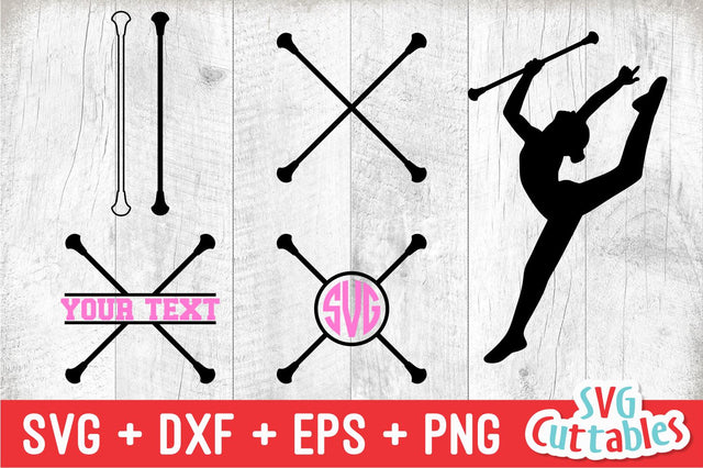 Baton Twirling svg - Majorette Cut File - svg - eps - dxf - png - Monogram Frame - Silhouette - Cricut - Digital Download SVG Svg Cuttables 
