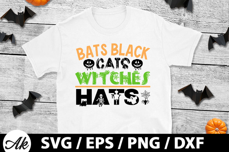 Bats black cats witches hats svg SVG akazaddesign 